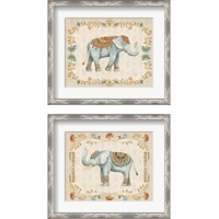 Framed 'Elephant Walk 2 Piece Framed Art Print Set' border=