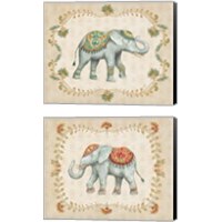 Framed Elephant Walk 2 Piece Canvas Print Set