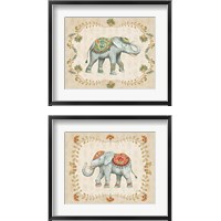 Framed 'Elephant Walk 2 Piece Framed Art Print Set' border=