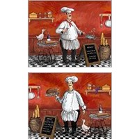 Framed 'Chef 2 Piece Art Print Set' border=