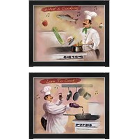 Framed 'Chef 2 Piece Framed Art Print Set' border=