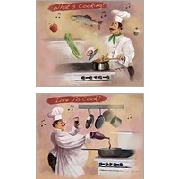 Framed 'Chef 2 Piece Art Print Set' border=