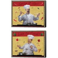 Framed Cooking Chef 2 Piece Canvas Print Set