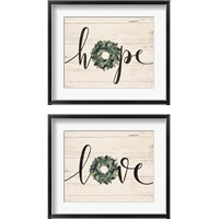 Framed Word Wreath 2 Piece Framed Art Print Set