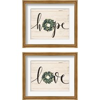 Framed 'Word Wreath 2 Piece Framed Art Print Set' border=