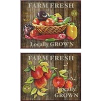 Framed 'Farm Fresh 2 Piece Art Print Set' border=