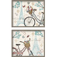 Framed 'Paris Tour 2 Piece Framed Art Print Set' border=