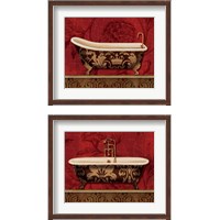 Framed 'Royal Red Bath 2 Piece Framed Art Print Set' border=