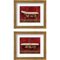 Framed Royal Red Bath 2 Piece Framed Art Print Set