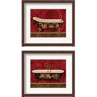 Framed 'Royal Red Bath 2 Piece Framed Art Print Set' border=