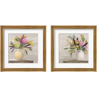 Framed 'Protea Still Life 2 Piece Framed Art Print Set' border=