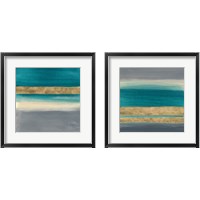 Framed 'Gold Emerald 2 Piece Framed Art Print Set' border=