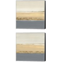 Framed 'Gold Strips 2 Piece Canvas Print Set' border=