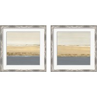 Framed 'Gold Strips 2 Piece Framed Art Print Set' border=
