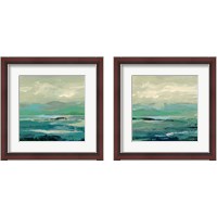Framed 'Turquoise Bay 2 Piece Framed Art Print Set' border=