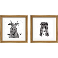 Framed 'Laundry Rules 2 Piece Framed Art Print Set' border=