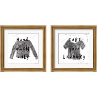 Framed 'Laundry Rules 2 Piece Framed Art Print Set' border=