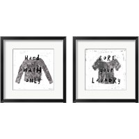 Framed 'Laundry Rules 2 Piece Framed Art Print Set' border=