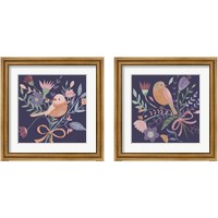 Framed Royal Birds Purple 2 Piece Framed Art Print Set