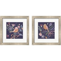 Framed Royal Birds Purple 2 Piece Framed Art Print Set