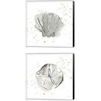 Framed Sand Dollar & Sea Scallop 2 Piece Canvas Print Set