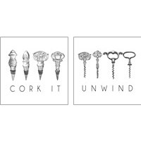 Framed 'Unwind & Cork It 2 Piece Art Print Set' border=