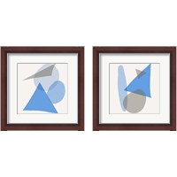 Framed 'Mindful Blue 2 Piece Framed Art Print Set' border=