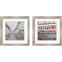 Framed 'Splash Of Red In Paris 2 Piece Framed Art Print Set' border=