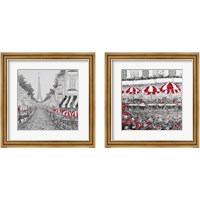 Framed 'Splash Of Red In Paris 2 Piece Framed Art Print Set' border=