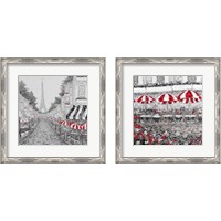 Framed 'Splash Of Red In Paris 2 Piece Framed Art Print Set' border=