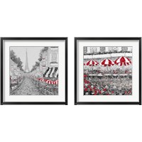 Framed 'Splash Of Red In Paris 2 Piece Framed Art Print Set' border=