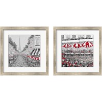 Framed 'Splash Of Red In Paris 2 Piece Framed Art Print Set' border=