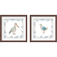 Framed 'Birds On The Beach 2 Piece Framed Art Print Set' border=