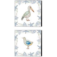 Framed 'Birds On The Beach 2 Piece Canvas Print Set' border=