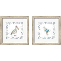 Framed 'Birds On The Beach 2 Piece Framed Art Print Set' border=