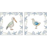 Framed 'Birds On The Beach 2 Piece Art Print Set' border=