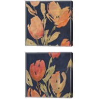 Framed Dark Orange Tulips 2 Piece Canvas Print Set