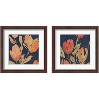 Framed 'Dark Orange Tulips 2 Piece Framed Art Print Set' border=