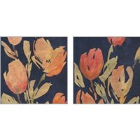 Framed 'Dark Orange Tulips 2 Piece Art Print Set' border=