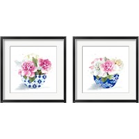 Framed 'Peonies In A Bowl 2 Piece Framed Art Print Set' border=