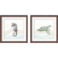 Framed Sea Animal in Waves 2 Piece Framed Art Print Set