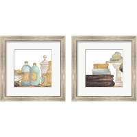 Framed Gold Bath Accessories 2 Piece Framed Art Print Set