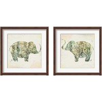 Framed 'Boho Elephant 2 Piece Framed Art Print Set' border=