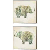 Framed Boho Elephant 2 Piece Canvas Print Set
