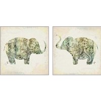 Framed Boho Elephant 2 Piece Art Print Set
