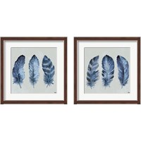 Framed Indigo Feathers 2 Piece Framed Art Print Set
