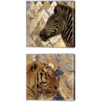 Framed 'Golden Safari 2 Piece Canvas Print Set' border=