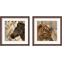 Framed 'Golden Safari 2 Piece Framed Art Print Set' border=