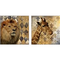 Framed Golden Safari 2 Piece Art Print Set