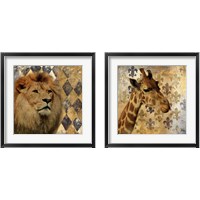 Framed 'Golden Safari 2 Piece Framed Art Print Set' border=